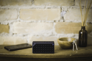 Bluetooth speaker warranty card showing serial number and warranty period