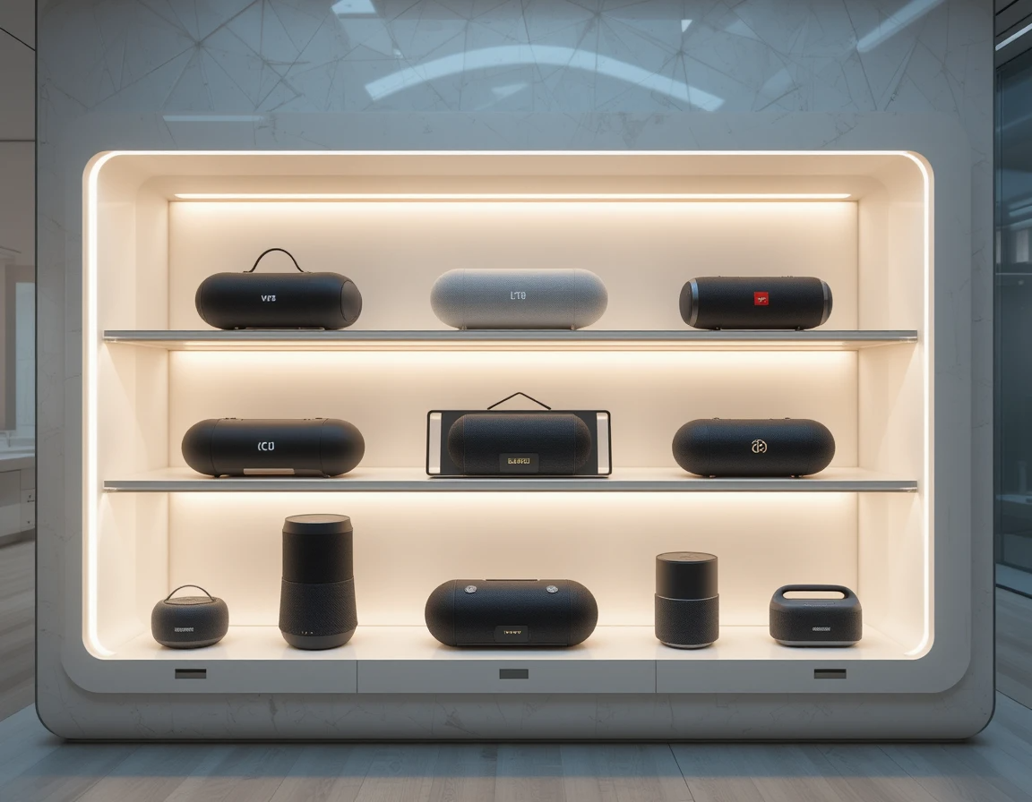Comparison chart of best Bluetooth speakers under $100, $200, and $300 with features like waterproof rating, battery life, and audio quality.